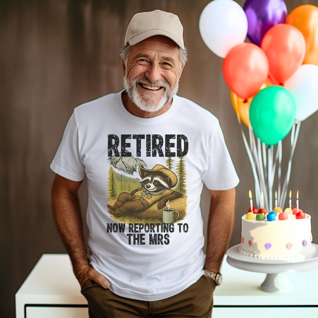 Retired Raccoon T-shirt, Funny Retirement Gift, Unisex Tee, Casual Wear ...