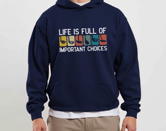 Sudadera con capucha "La vida está llena de decisiones importantes", sudadera con capucha de golf, sudadera unisex, regalo del Día del Padre, regalo para golfistas, sudadera con capucha para entusiastas del golf
