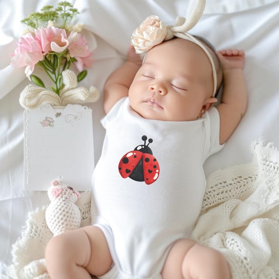 Adorable Ladybug Infant Bodysuit, Baby Shower Gift, Toddler Outfit