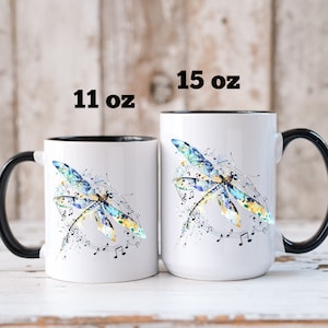 Dragonfly Coffee Mug, Gifts for Coffee Lovers, Insect Lover Mug, Vintage Dragonfly, Nature Lover Mug, Dragonfly Ceramic Mug 11oz & 15 oz