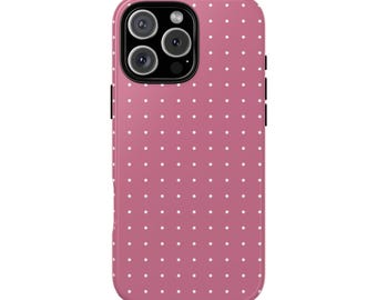Dusty Rose Polka Dot Phone Case, Cute Spot Phone Case, Tough Cases for Protection, Trendy Mobile Cover, Gift for Her, Cute Phone Accessory
