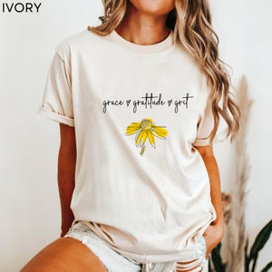 Grace Gratitude Grit Christian Unisex Tee, Christian Tshirt, Inspirational Shirt, Religious Top, Christian Gift, Comfort Colors