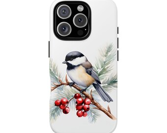 Chickadee Tough Cases, Bird Lover Phone Cover, Protective Phone Case, Nature Inspired Gift, Cute Chickadee Phone Accessories