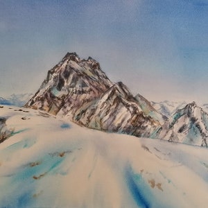 Montagne cuneesi - Il Mondiso - Dipinto ad acquerello - pezzo unico