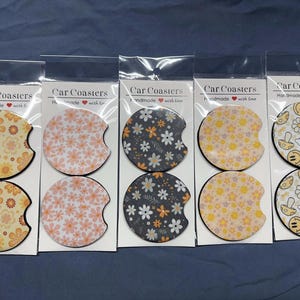 Patterned Car Coasters: Sublimation Print, Neoprene, Set of 2