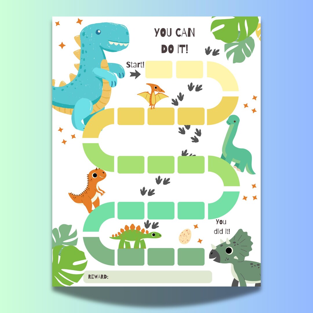 Dinosaur Reward Chart, Printable Dino Behavior Chart, T-rex Daily Chore ...