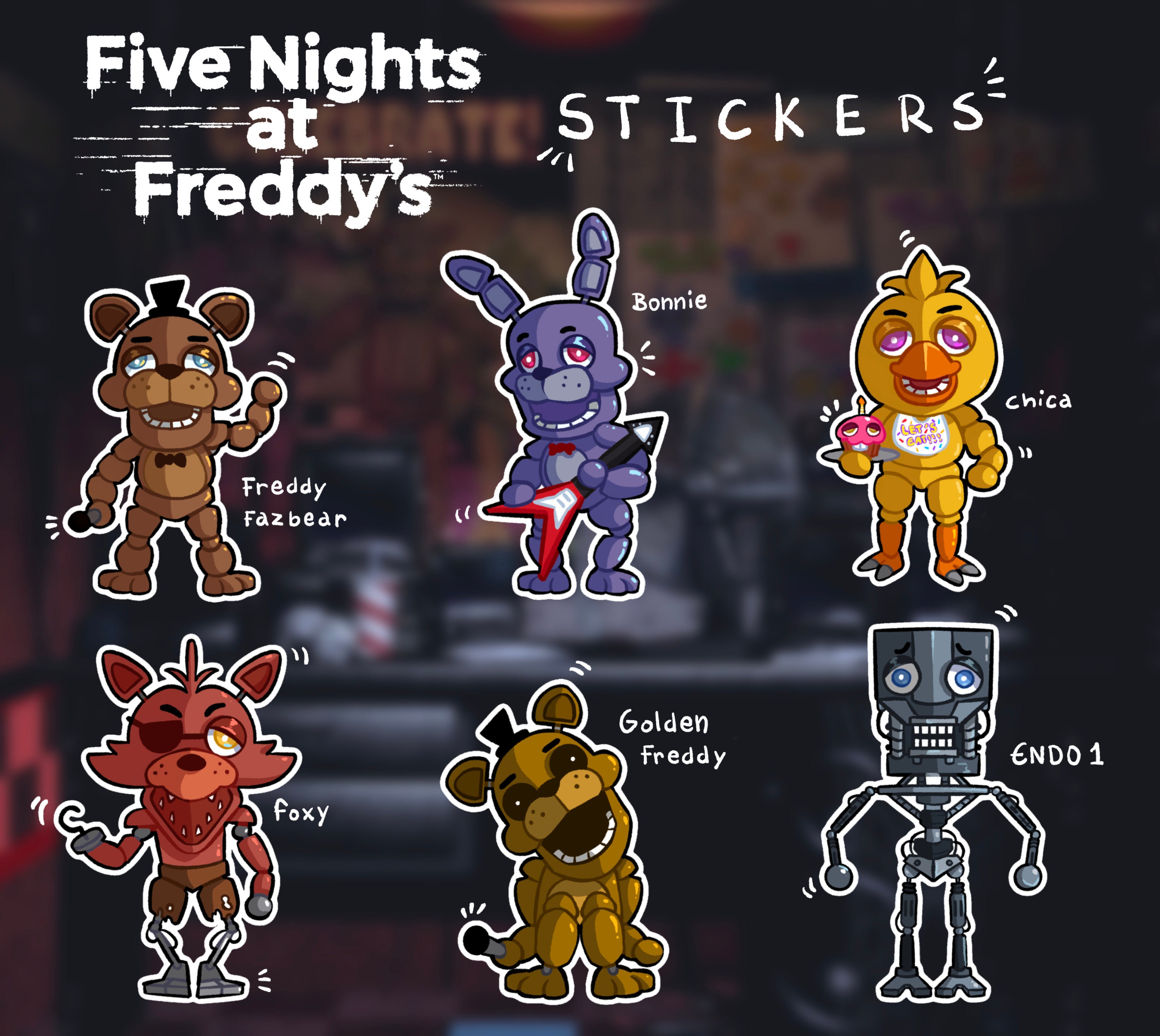 FNaF 1 Freddy Fazbear Head, Five Nights at Freddy's Pin by akushibluepaws