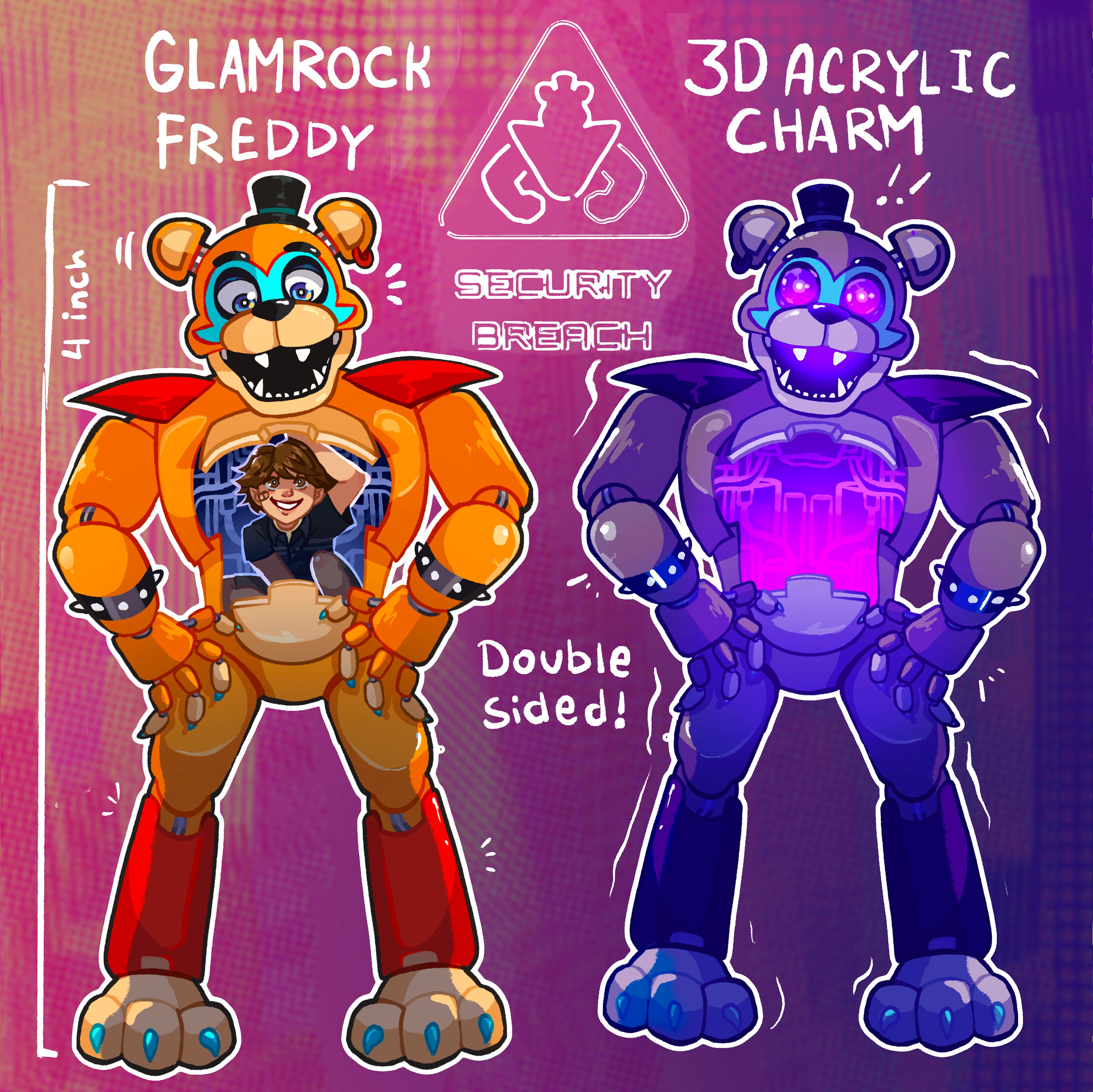 FNAF security breach (Gregory and freddy plush) - Chibi - Posters