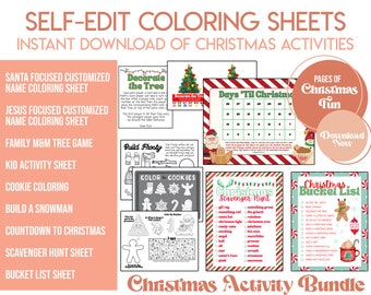 Christmas Kid's Coloring Sheet, Jesus Kid's Activity, Christian Christmas Kid's Table Activities and Coloring, Christmas Kid's Activity,