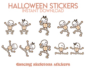 Halloween Stickers, Skeleton Stickers, Kids Halloween Stickers, Trick or Treat Stickers, Packaging Stickers, Kids Skeleton Stickers, Sticker