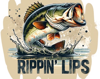 Bass Fishing PNG, Instant Download Sublimation T-shirt Design, Rippin ...