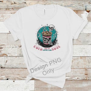 Iced Coffee PNG, Instant Download Sublimation Design, Retro Halloween Skeleton Hand Spooky Season Pumpkin Spice, Cold Like My Soul Skull
