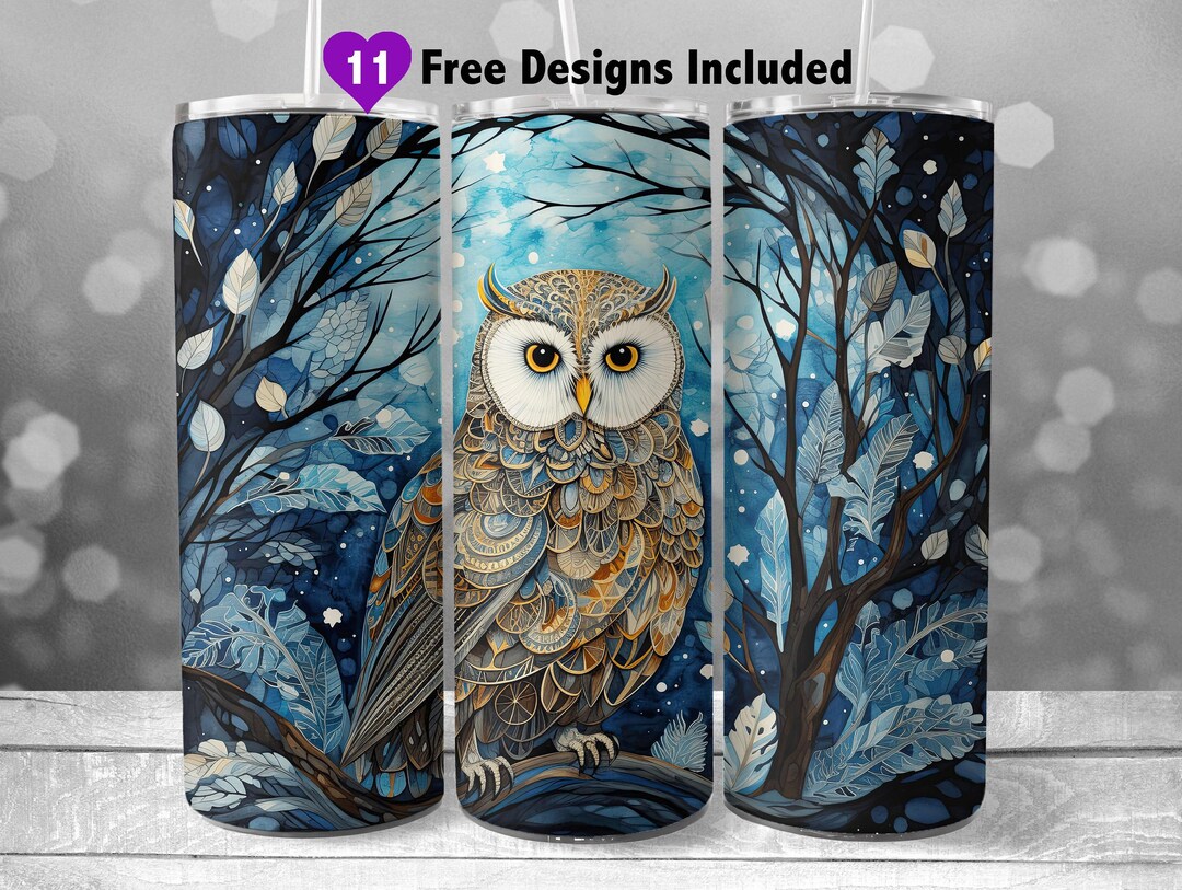 Owl 20 Oz Skinny Tumbler Sublimation Design, Instant Digital Download ...