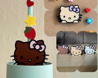 Stackable Kawaii Kitten Straw Toppers Set | Straw Accessory, Customizable Colors
