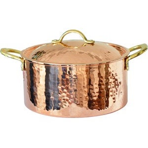 Copper Casserole Pot, Copper Soup Pot, New Home Gift, Thick Copper Cooking Pot