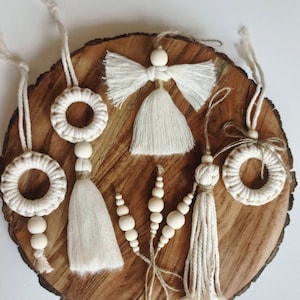 Macrame Christmas  Ornament Set, Christmas tree ornament, Christmas decor, Christmas gift, Boho Christmas,