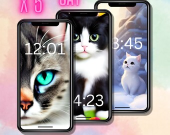 Cat Phone Wallpaper - Etsy Cat Phone Wallpaper - Etsy