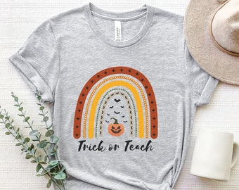 Trick or Teach Cute Halloween Jersey Short Sleeve Tee