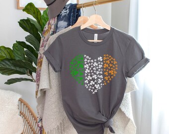Clover Irish Heart St. Patrick's Day Jersey Short Sleeve Tee