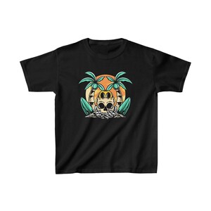 Surf Skull Kids Heavy Cotton™ Tee front and back graphic