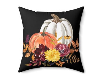 Pumpkin Flower Spun Polyester Square Pillow