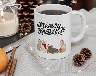 Meowy Christmas Ceramic Mug 11oz