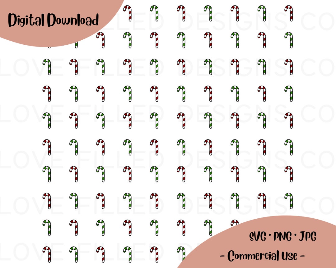 Candy Cane SVG Bundle, Christmas Clipart, Holiday Clipart Digital ...