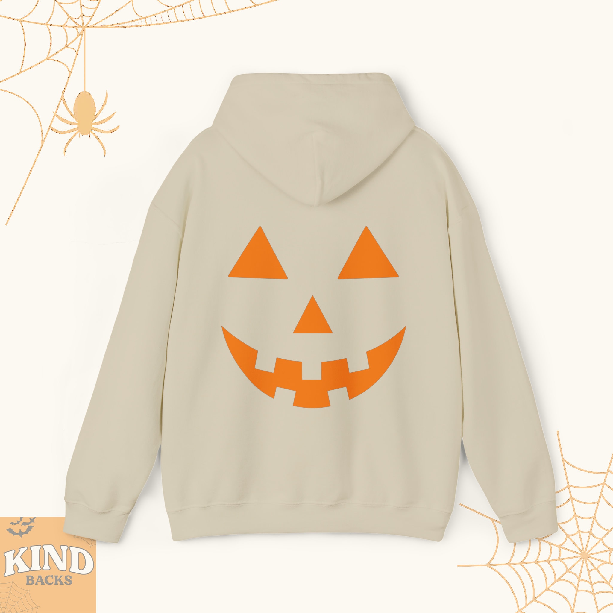 Men's Halloween Hoodie With Jack O' Lantern Design | Pumpkin Graphic Sweatshirt, Kangaroo Pocket, Medium