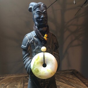 Vintage Burmese Jade Donut - Hang in Your Home, Office or Car for Filtering Energy, Promoting Physical and Emotional Balance