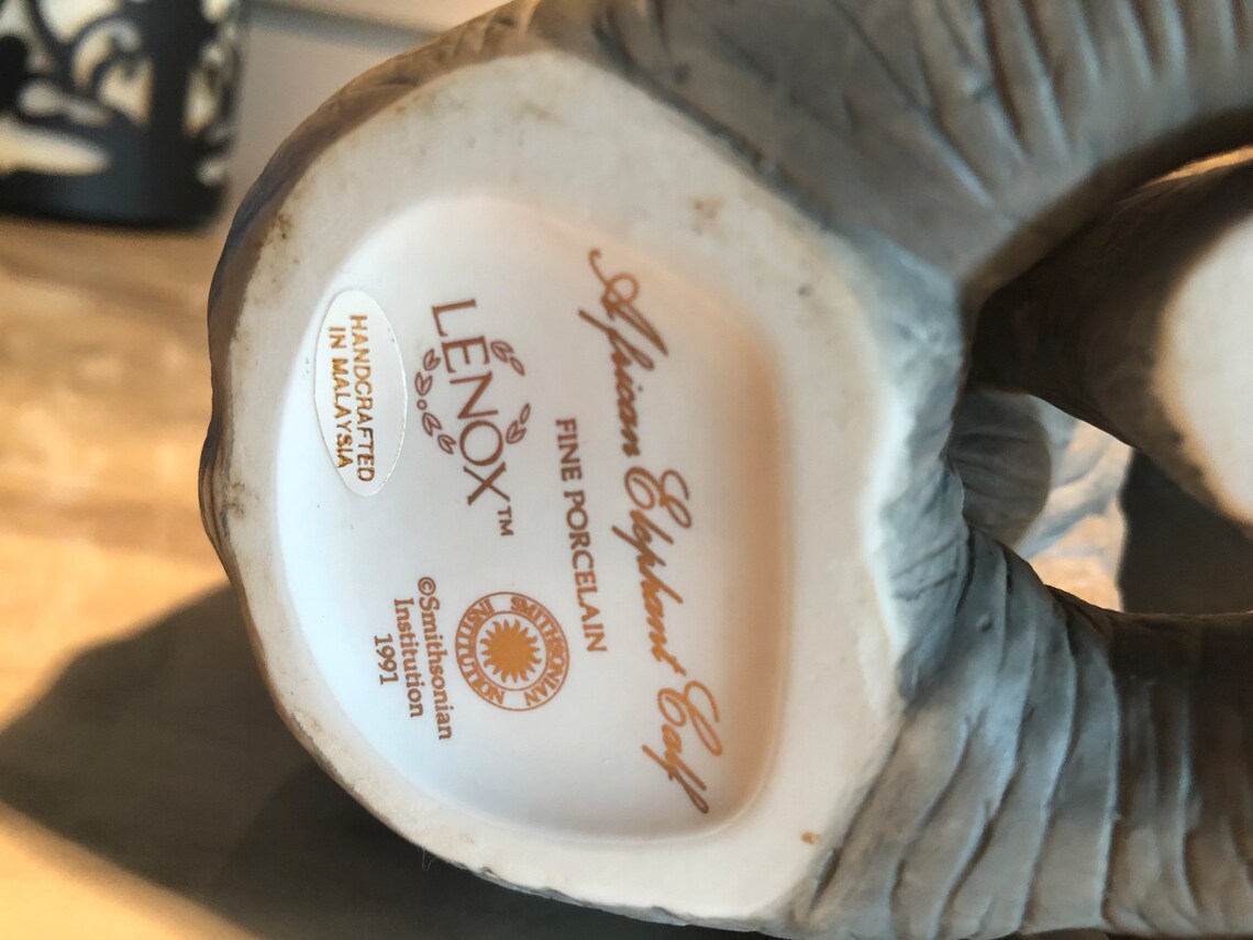 Lenox African Elephant Calf Porcelain Figurine 1991 Etsy