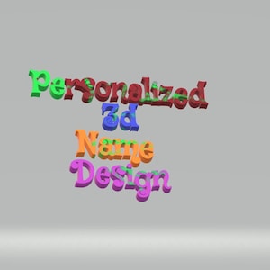 Gepersonaliseerd 3D-naamontwerp stl-bestand, 3 verschillende lettertypen, 24 uur levering, druk je naam af vanaf een 3D-printer