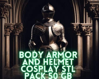 Body Armor and Helmet Cosplay STL Pack 50 GB , For 3d Printing , Armor Stl bundle , Helment stl pack