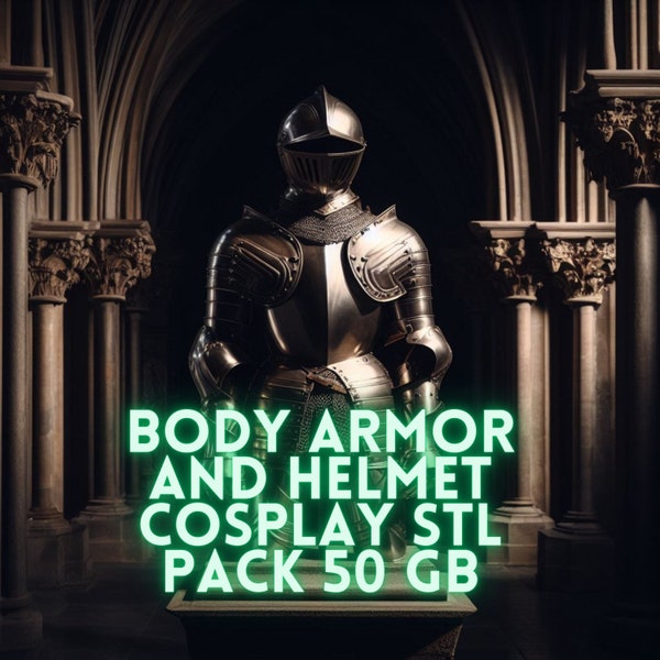 Body Armor and Helmet Cosplay STL Pack 50 GB , For 3d Printing , Armor Stl bundle , Helment stl pack