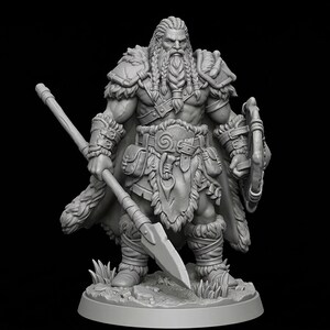 槍戦士 STL - 北欧の戦士 3D プリント RPG ウォーゲーム - Garlik 画像 2