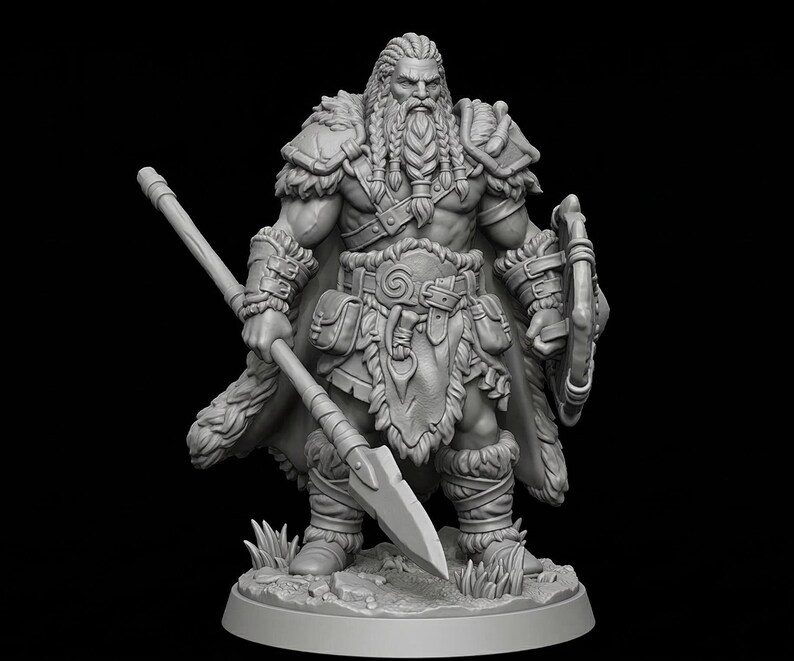 槍戦士 STL - 北欧の戦士 3D プリント RPG ウォーゲーム - Garlik 画像 2