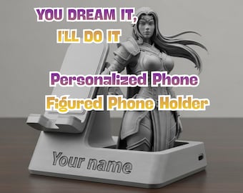 Soporte para teléfono de superhéroe personalizado: figura impresa en 3D a partir de tu foto.