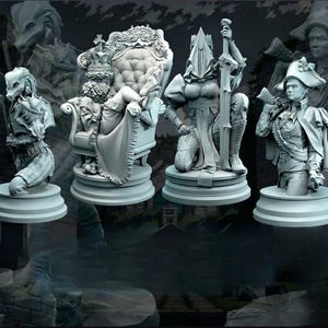 12K Resin Chess Pieces: Unpainted DIY Set