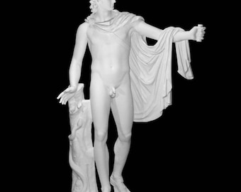 Escultura clássica de Apolo Belvedere em resina 12K do deus grego da música e da luz.