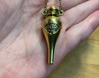 felix felicis necklace, luck potion necklace, elegant necklace, magical jewelry, cosplay accessories