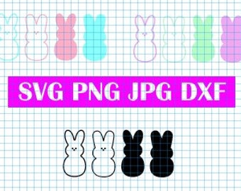 Easter bunny clipart, easter bunny svg, peep svg, bunny peep svg, bunny svg, happy easter svg, dxf cut file