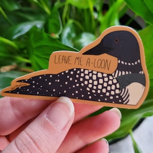 leave me a-loon bird vinyl waterproof sticker