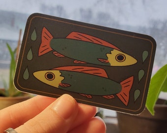 swimming fish vinyl waterproof sticker