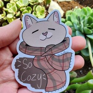 Gemütlicher Katzen-Vinyl wasserfest Sticker