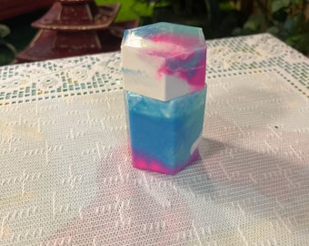 Resin Jar Pink ,green ,blue and white colors