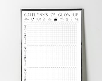 Customizable 75 Glow Up Tracker