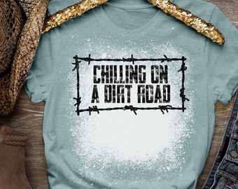 Chillin on a Dirt Road T-shirt, bleached t-shirt, vintage shirt, women's graphic t-shirt, Concert Tee.