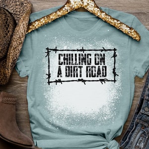 Chillin on a Dirt Road T-shirt, bleached t-shirt, vintage shirt, women's graphic t-shirt, Concert Tee. image 1