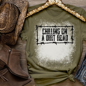 Chillin on a Dirt Road T-shirt, bleached t-shirt, vintage shirt, women's graphic t-shirt, Concert Tee. image 2