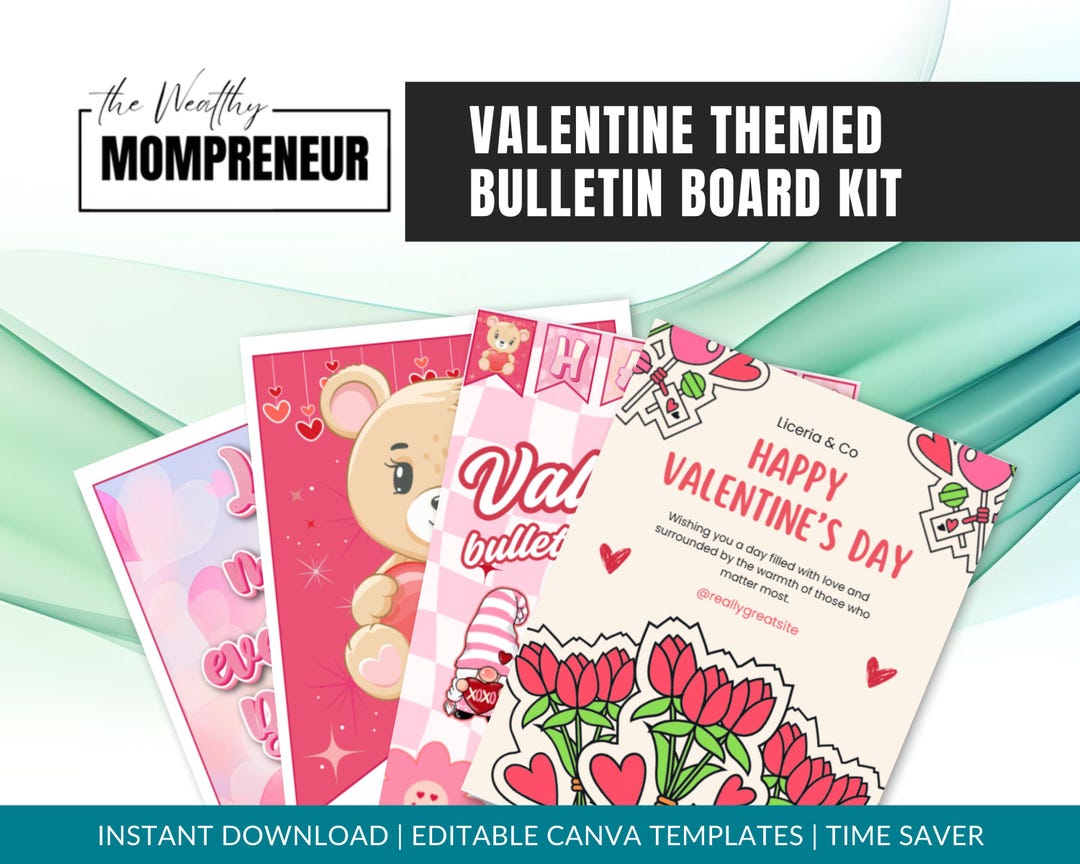 Valentine’s Day Bulletin Board Kit for February Classroom Decor and ...