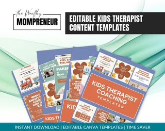 Kids Therapist Instagram Canva Template for Child Mental Health